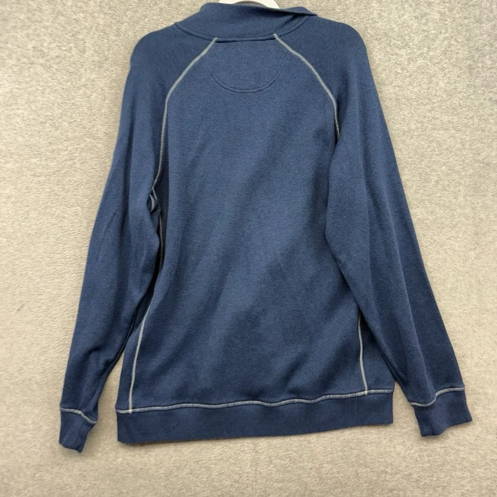 LL Bean Quarter Zip Mens LT Blue Traditional Fit Long Sleeve Pullover Large Tall